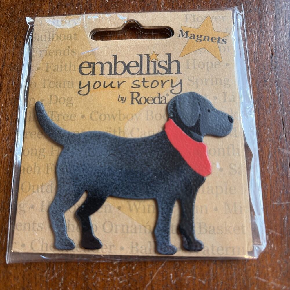 Embellish Your Story by Roeda Magnet #E00168 Black Dog Lab Demdaco 2013